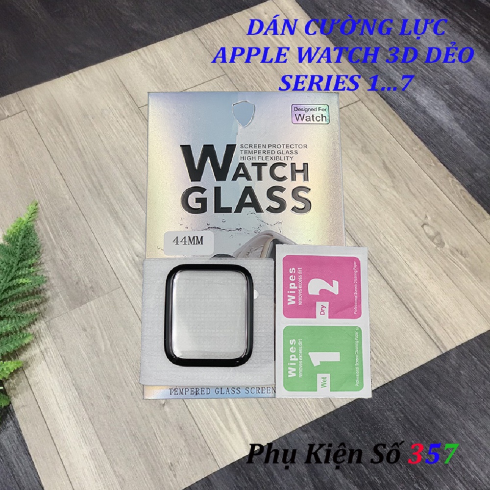 Miếng Dán Cường Lực Apple Watch Dẻo 3D cỡ 38/40/41/42/44/45mm cho series 1-7