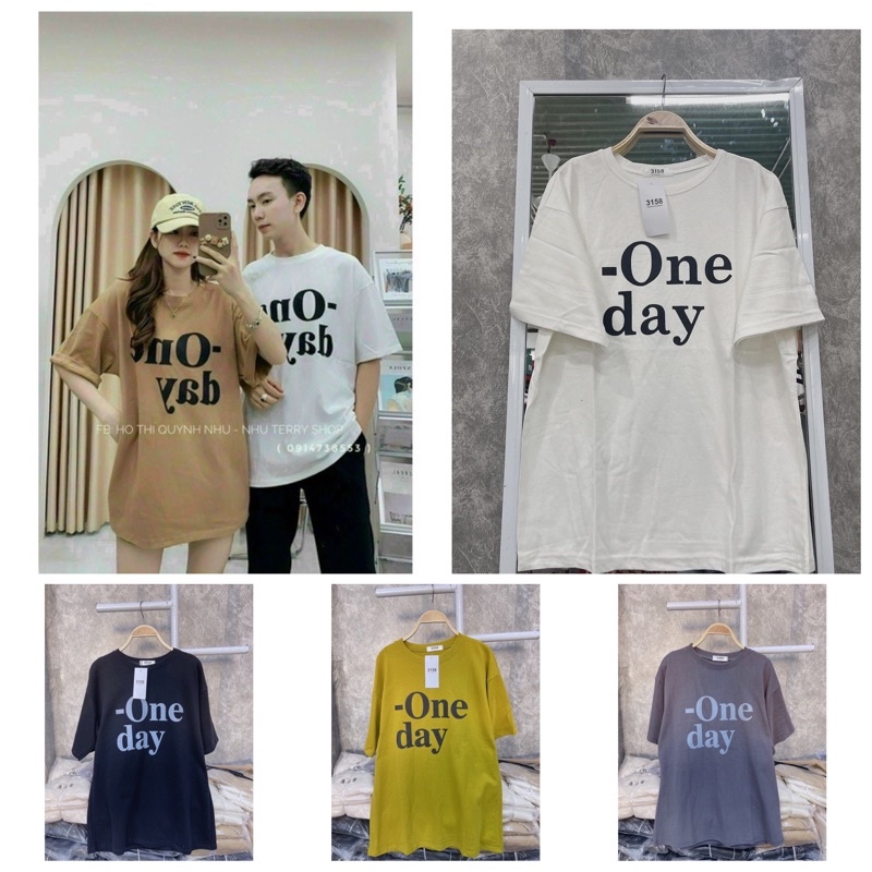 Áo phông thụng tuyết nhung nam nữ “one day”