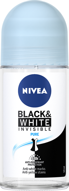 Lăn Ngăn Mùi NIVEA Black&White Ngăn Vệt Ố Vàng Vượt Trội - Thanh Mát Dịu Nhẹ (50 ml) - 82234