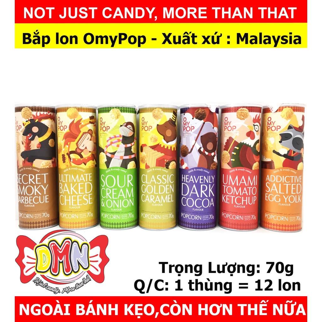 Snack bắp rang Omypop lon 70g