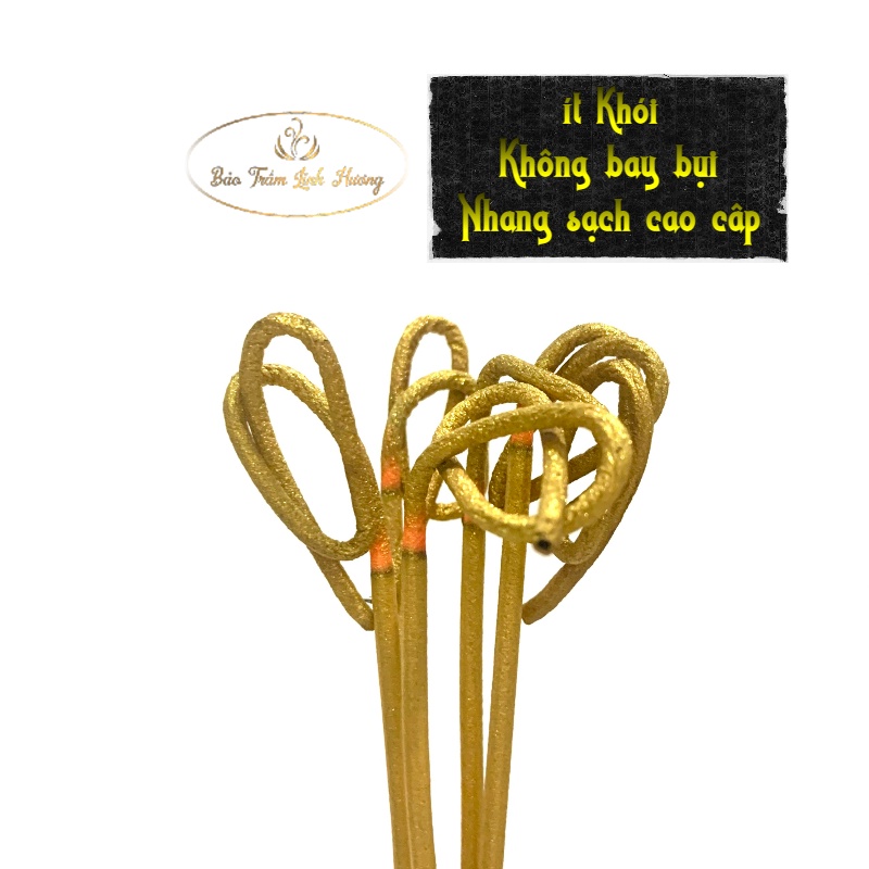 Nhang Thần Tài Thái Lan - BẢO TRẦM LINH HƯƠNG Ống Vàng Tài Lộc Phong Thủy Sạch Ít Khói Thắp Cuốn Tàn Đồ Thờ Cúng