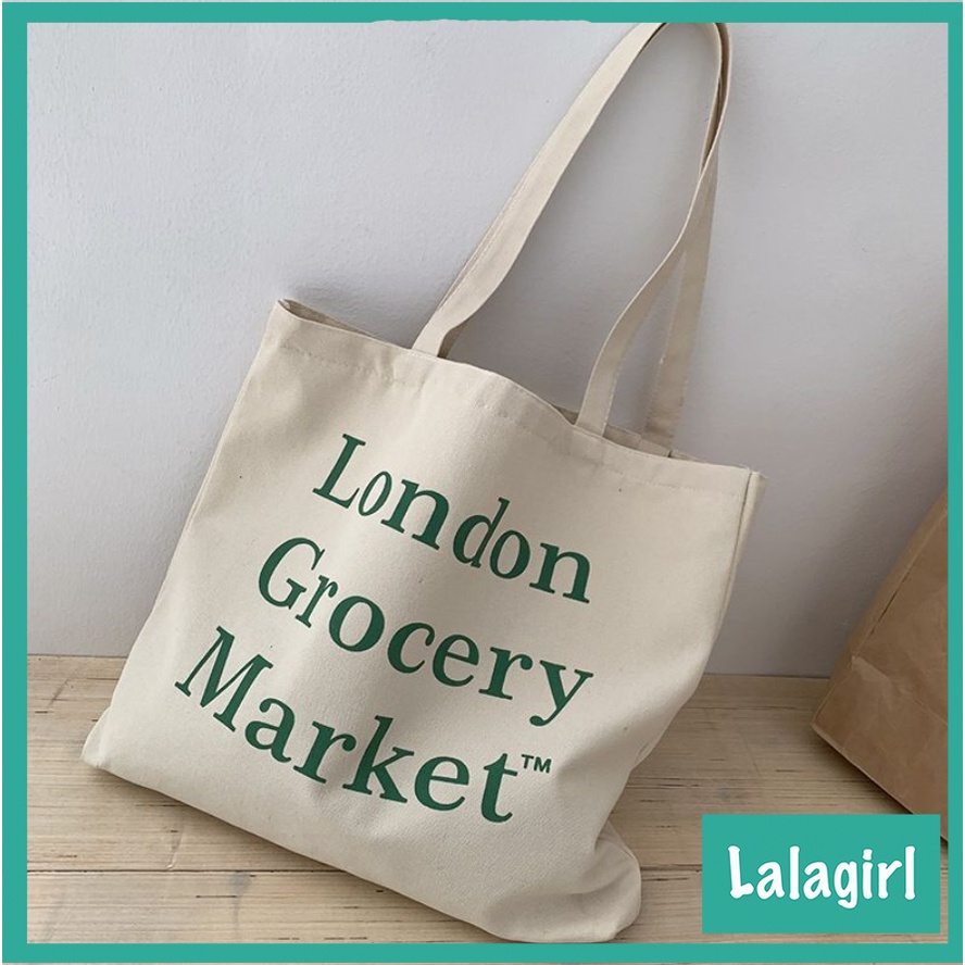 Túi vải Ulzzang Túi tote TEMPORARY phong cách Vintage siêu đẹp, có khóa miệng