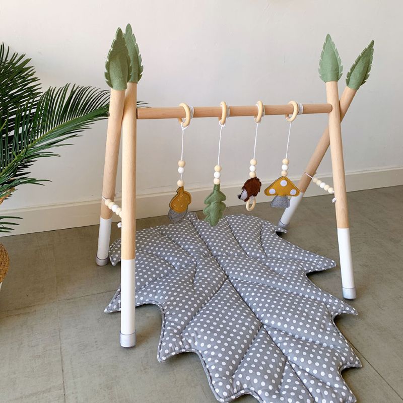 Thảm Cotton Mềm Mại Hình Chiếc Lá Trang Trí Phòng Em Bé