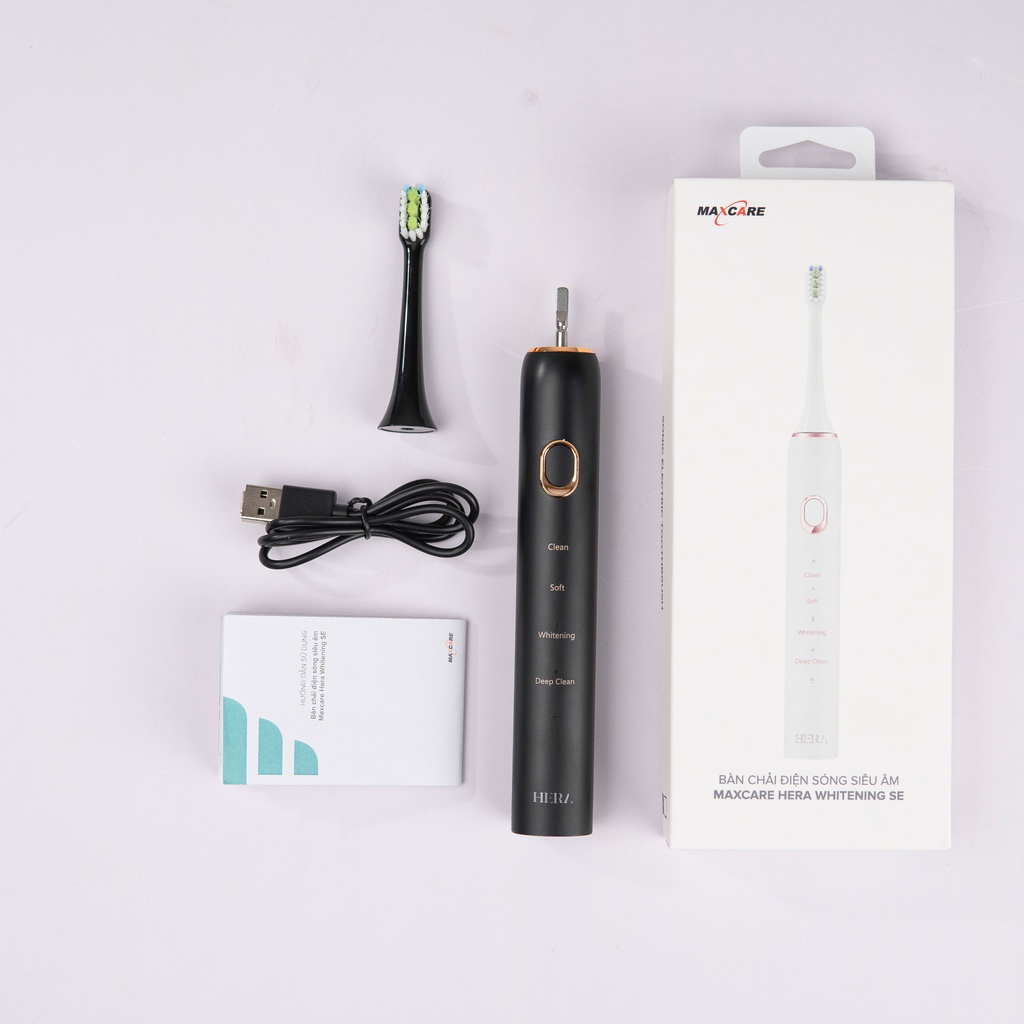 Combo 2 Bàn Chải Điện Sonic Sạch Sâu Maxcare Hera Whitening SE Nhật Bản