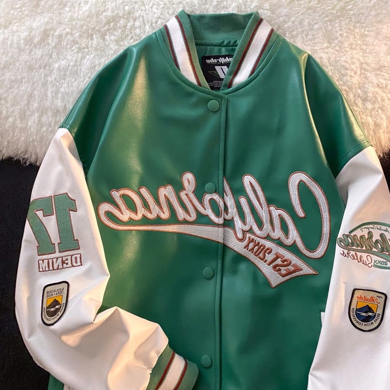 Áo khoác da Leather Varsity Jacket