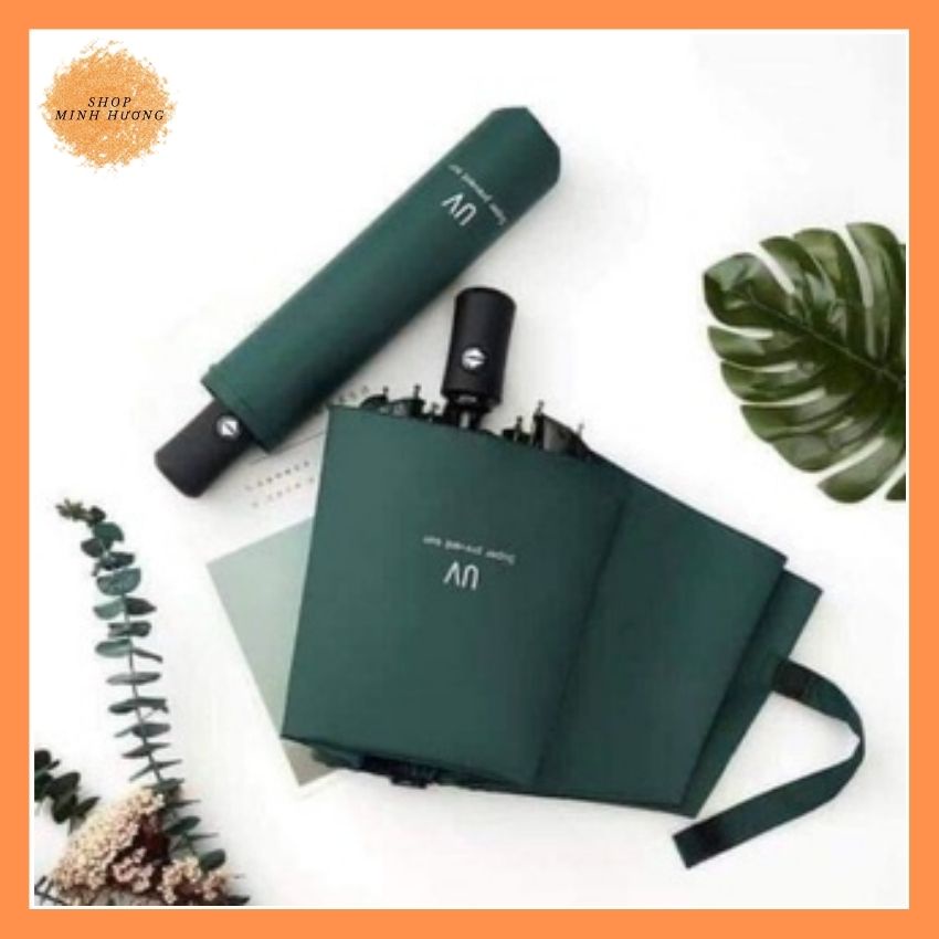 Ô bấm đóng mở gấp gọn phủ lớp chống tia UV 2 lớp, ô dù chống nắng chất lượng cao