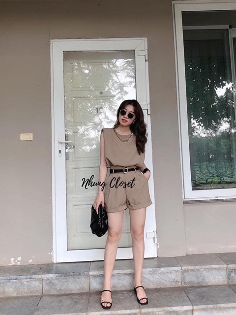 SET ÁO 3 LỖ QUẦN SOOC CHUN LƯNG KÈM ĐAI