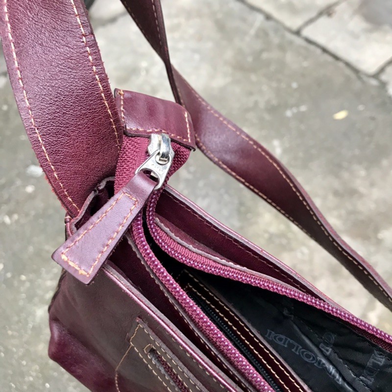 Túi xách kẹp nách da thật si, đã bao gồm phí shopee