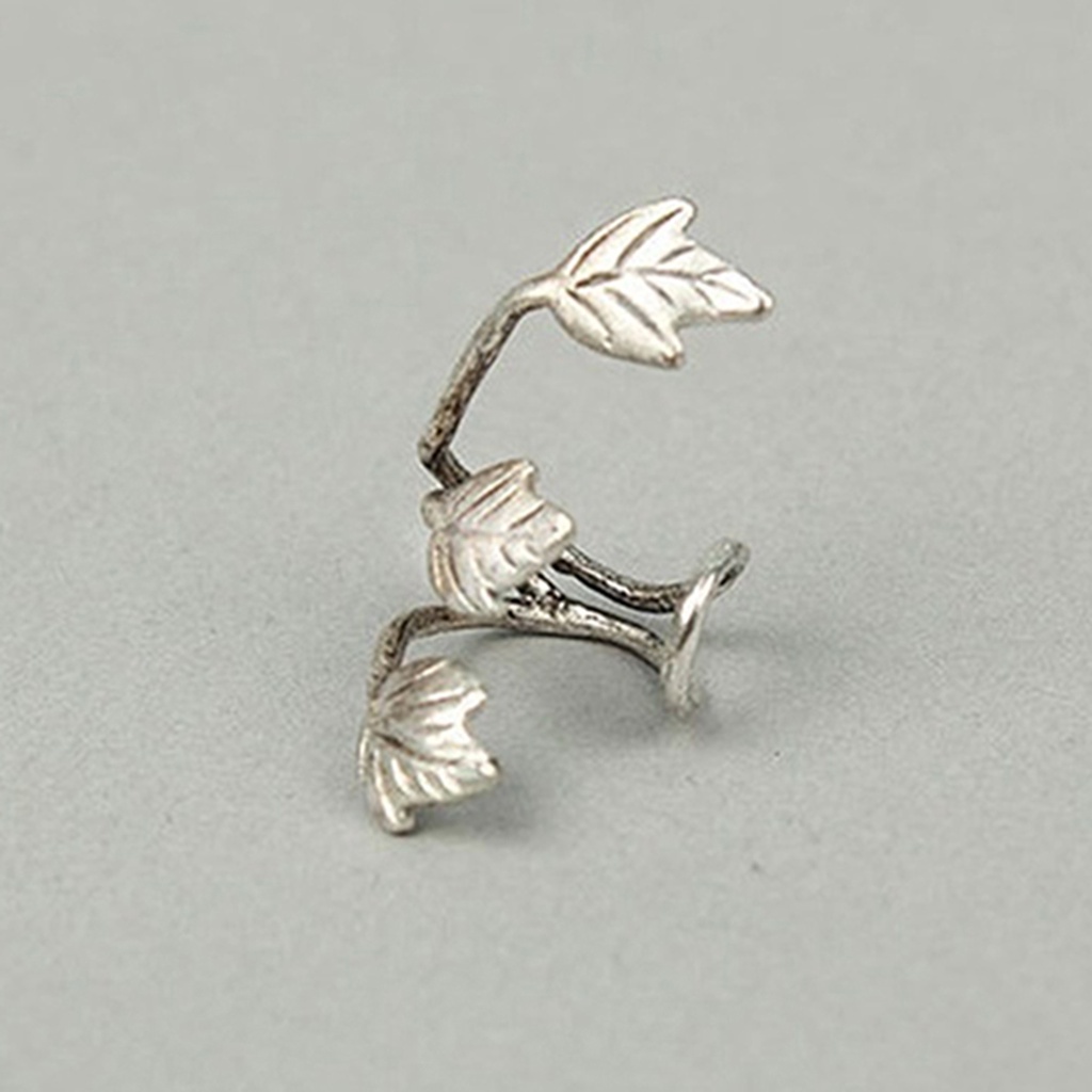 Khuyên vành tai tạo hình chiếc lá đơn giản phong cách vintage thời trang cho nữ