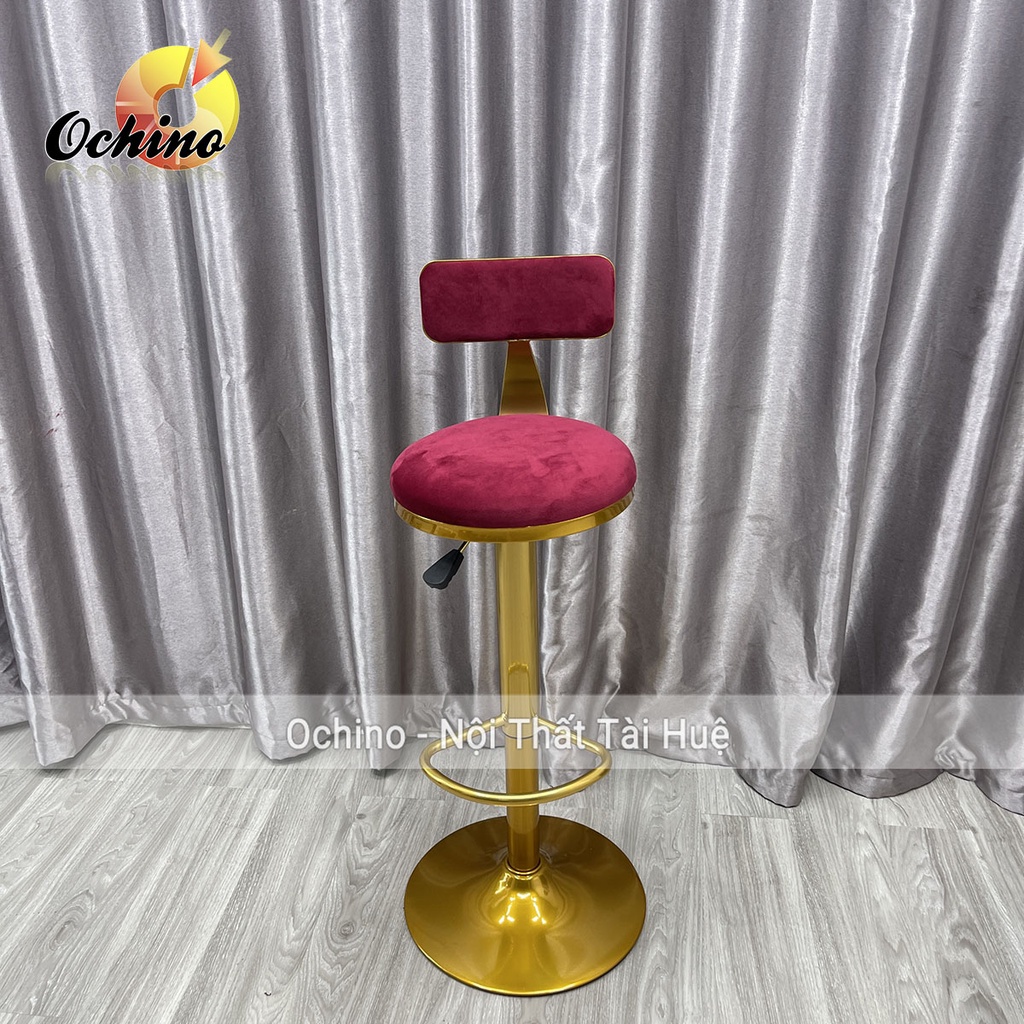 Ghế Quầy Lễ Tân, Ghế Quầy Bar Chân Vàng K1 Phong Cách Hiện Đại ( Ảnh Thật + Video)