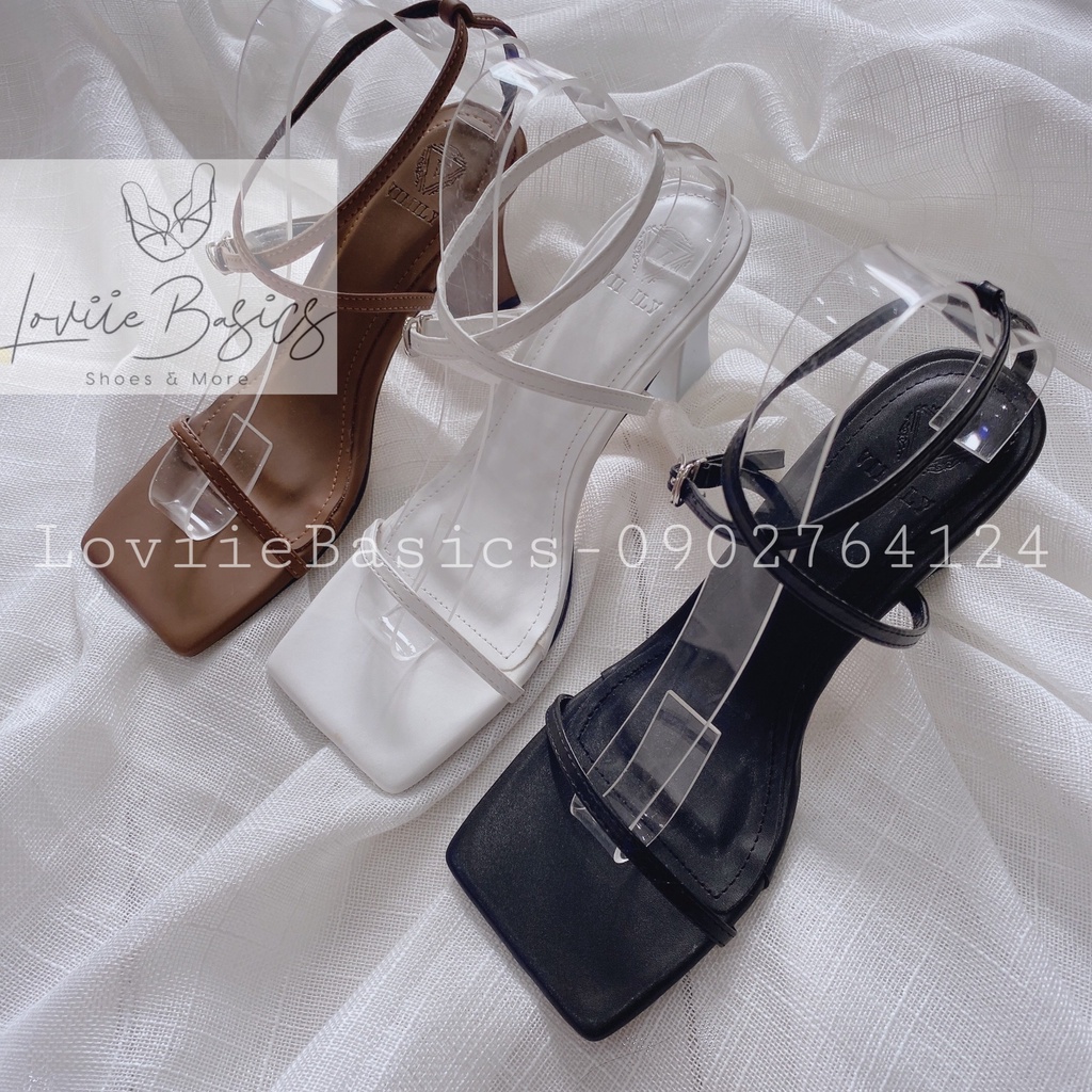 SANDAL CAO GÓT LOVIIE BASICS - GIÀY THỜI TRANG QUAI NGANG MẢNH - GUỐC NỮ CAO 7 PHÂN G220109