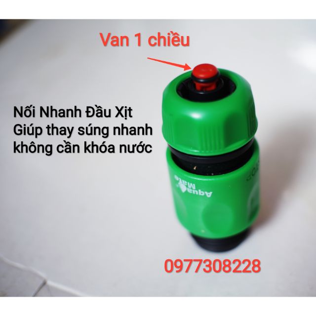 Nối Nhanh Ống Mềm Đầu Xịt Có Van 1 Chiều Aquamate