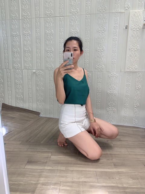 [ Mã WASTAPR giảm 10K đơn 50K] Áo hai dây cổ tim vải đẹp | BigBuy360 - bigbuy360.vn