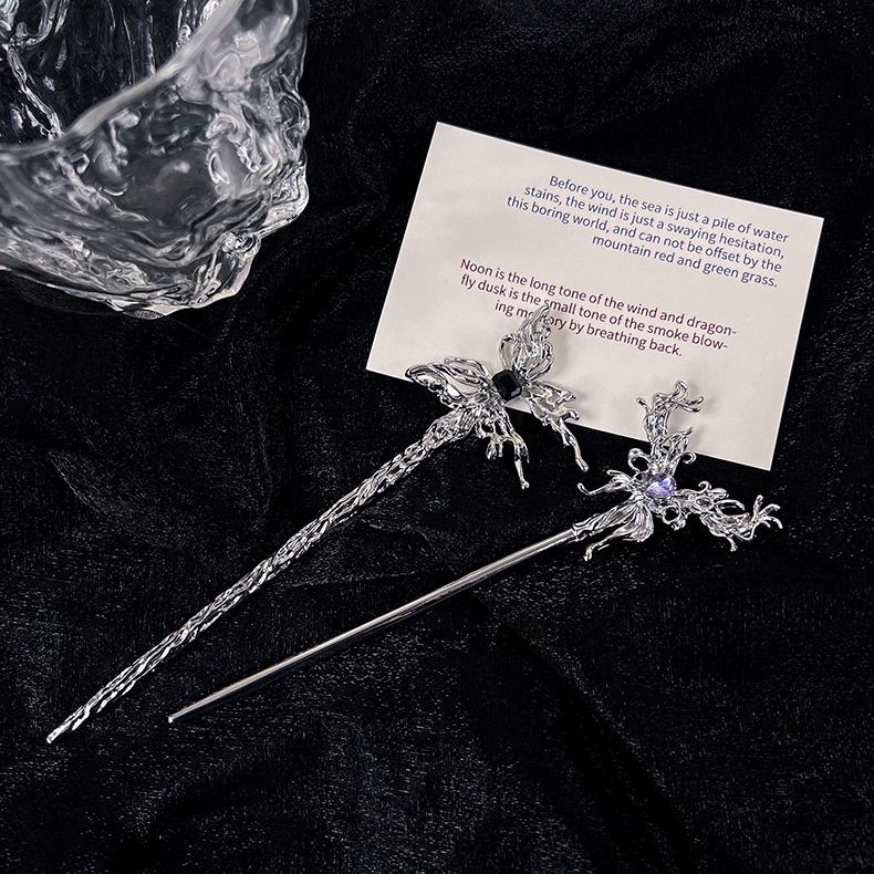 Trâm Cài Tóc Cổ Trang Hình Bướm Chất Liệu Kim Loại Cao Cấp Phong Cách Trung Hoa