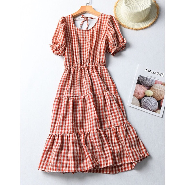 🌸Váy baby doll kẻ tay bồng🌸 Ulzzang style🌸 Hàng Quảng Châu🌸 Kèm video ảnh thật shop tự chụp | BigBuy360 - bigbuy360.vn