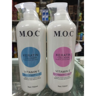 Cặp dầu gội xả cao cấp keratin collagen vitamin e m.o.c 750ml x2