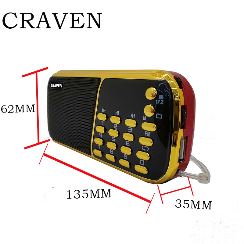 Combo Loa Đài Craven CR 853/836S hỗ trợ khe cắm thẻ nhớ, USB,có đài FM