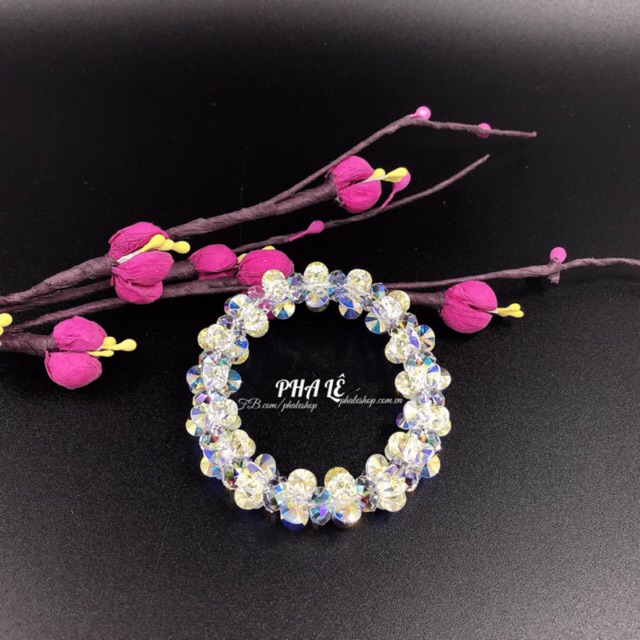 Vòng Tay Pha Lê Hoa Sao - Tròn Dẹp S08mm Được Thiết Kế Từ Pha Lê Swarovski