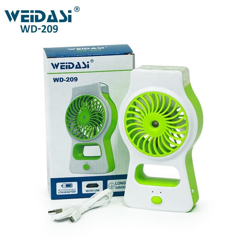 Quạt Mini Phun Sương Weidasi Wd-209 Cầm Tay, Để Bàn