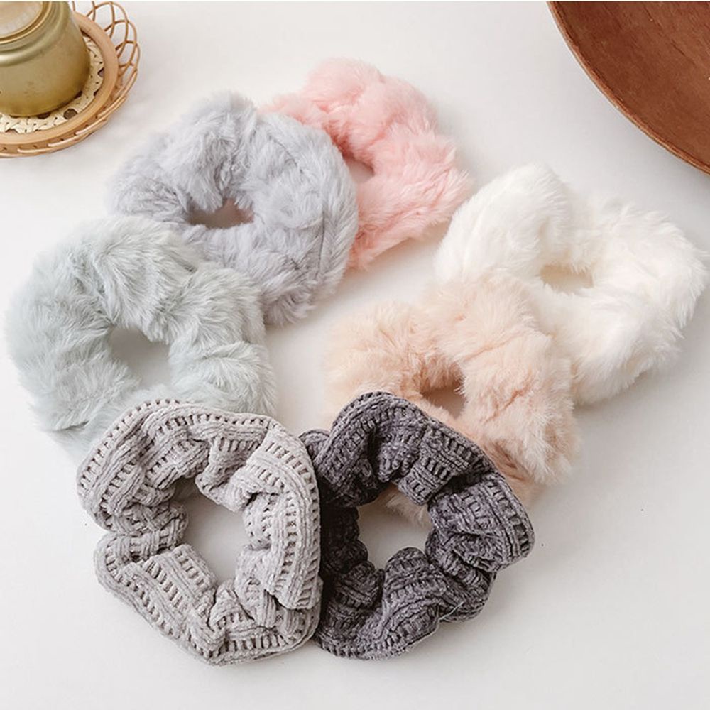 Set 7 dây buộc tóc vải nhung co giãn phong cách Hàn Quốc đơn giản cho nữ