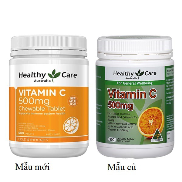 Free ship Viên nhai vitamin C Healthy Care 500 viên.