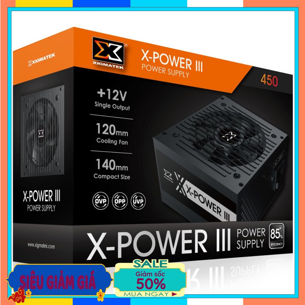 Nguồn Máy Tính Công Suất Thực XIGMATEK X-POWER III 450 - Bảo Hành Mai Hoàng