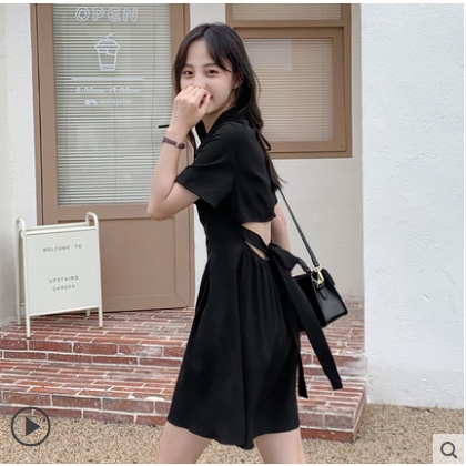 BACKLESS DRESS - Váy liền ngắn hở lưng/ thắt nơ