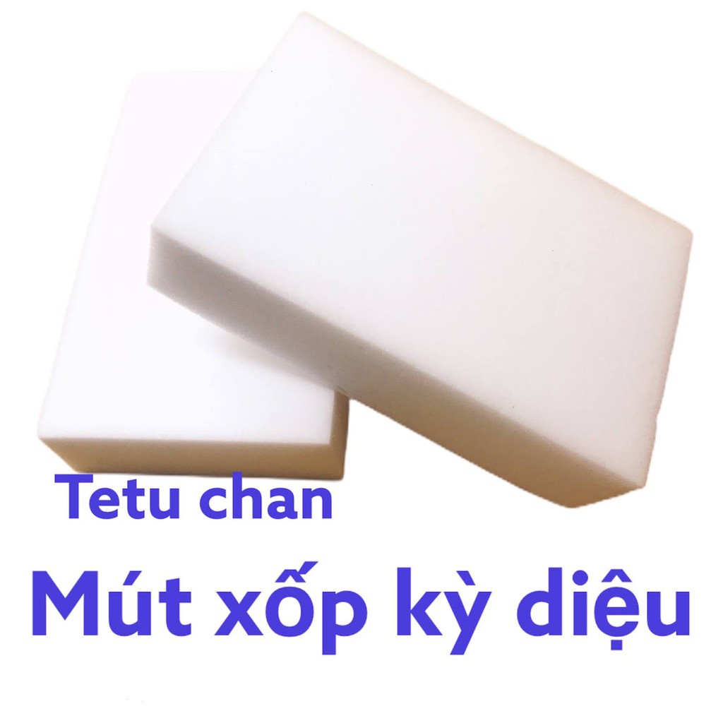 Mút chùi Melamin kỳ diệu TETUCHAN Nhật Bản làm sạch vết bẩn không cần xà phòng 24cm (1 Bịch 2 miếng dài 12cm) Melamine