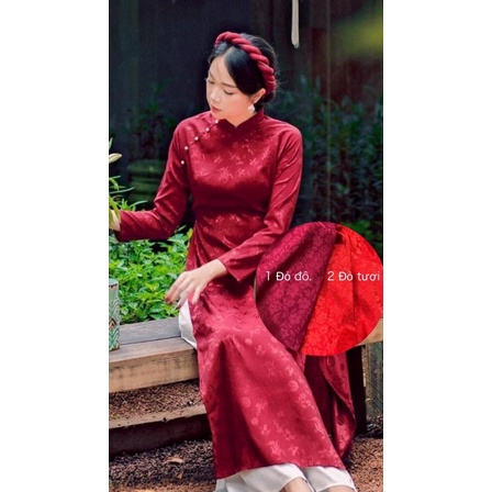 Áo dài gấm trơn nhiều màu, chất gấm mềm, giá sale siêu sốc