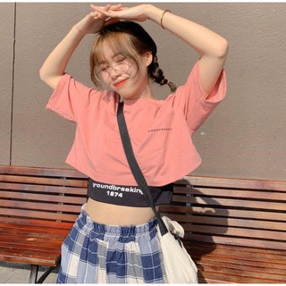 Áo croptop GROUNDBREAKING 1974 set 2 món Crop và Bra - IMOstore