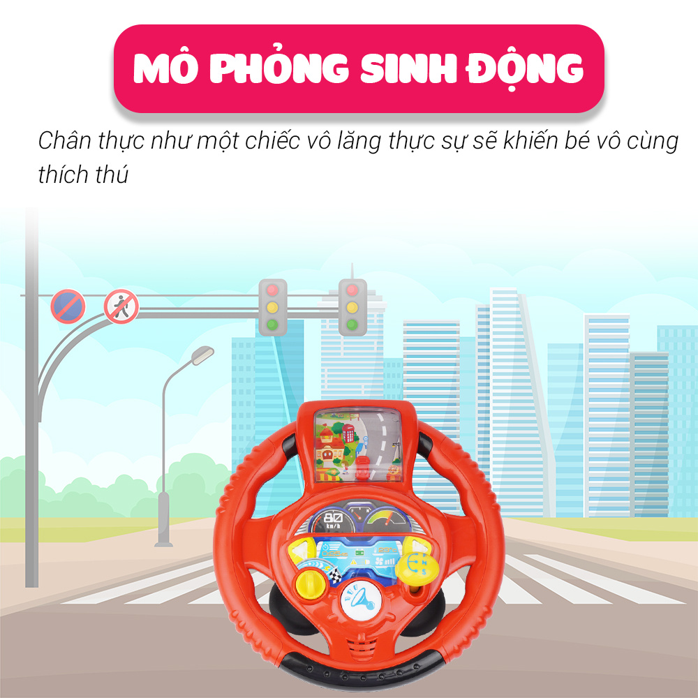 Vô lăng đồ chơi cho bé có màn hình điện tử Winfun 1080 - đồ chơi mô phỏng sinh động cho bé phát triển các giác quan