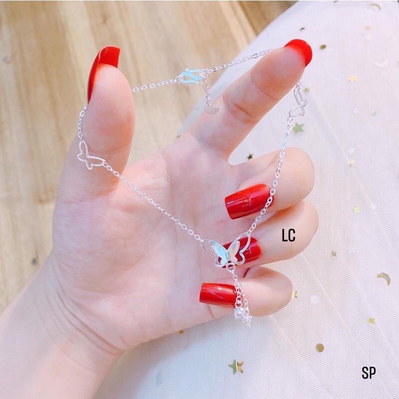 Lắc chân nữ hình bướm xinh xắn chuẩn bạc ta cao cấp - Kho sỉ bạc Nhất Linh