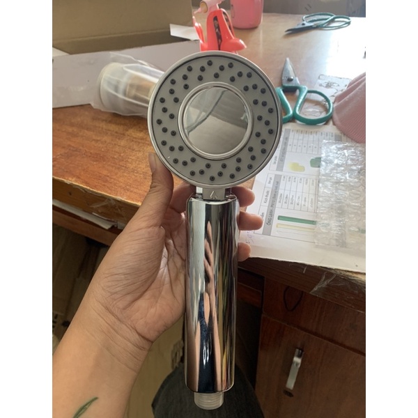 Vòi sen, bát sen tắm tăng áp dùng 2 mặt (có khoang chứa sữa tắm) phong cách Nhật siêu bền khoẻ kèm zoăng cao su.