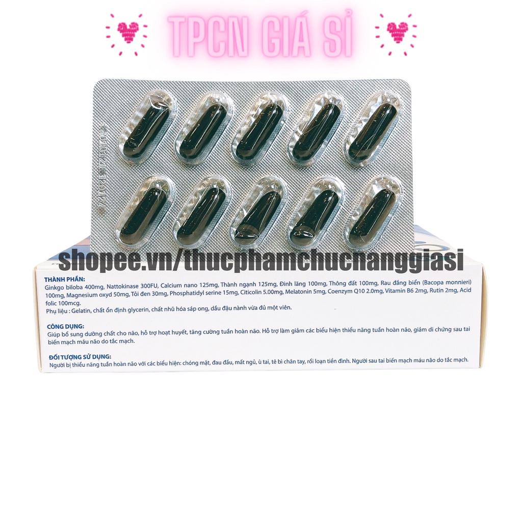 Viên uống bổ não CEREVIT FORT hoạt huyết dưỡng não, tăng cường tuần hoàn não – HỘP 30V