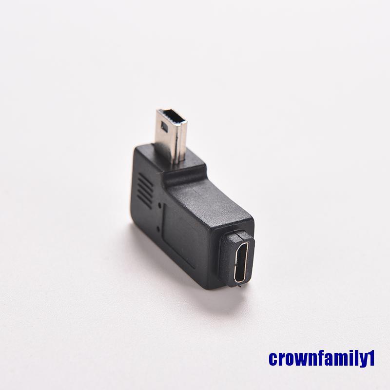 < Crownfamily1 > Usb Micro 5pin Female Sang Mini 5pin Male 90 Độ