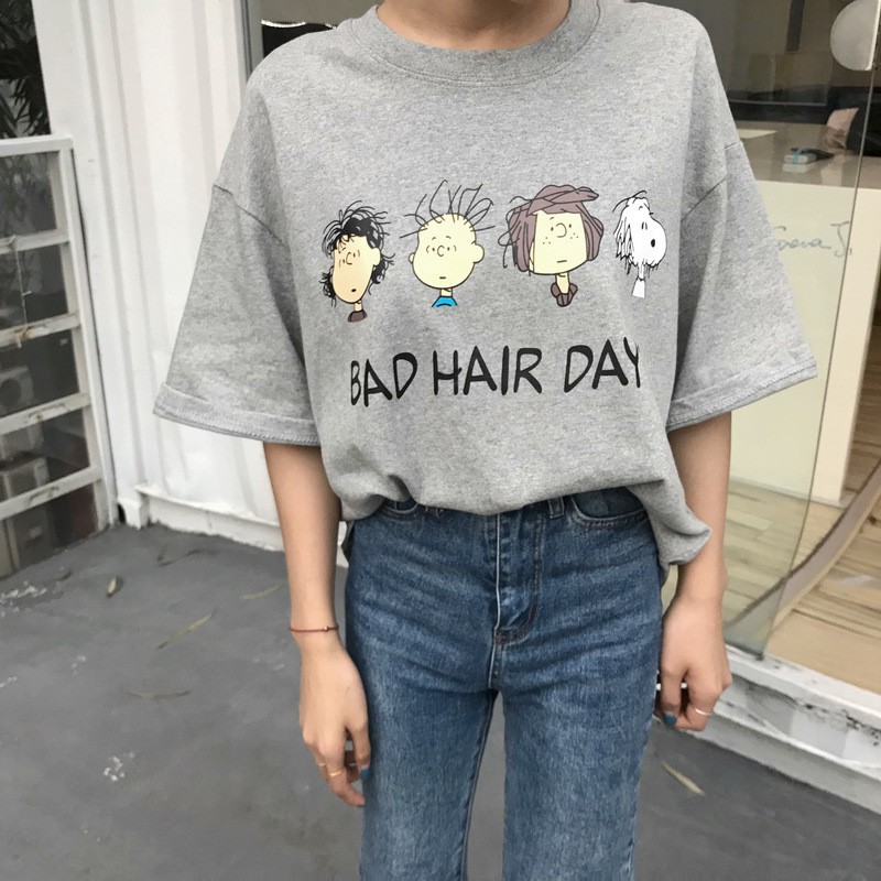 Áo Thun Nữ Tay Ngắn In Hình Snoopy