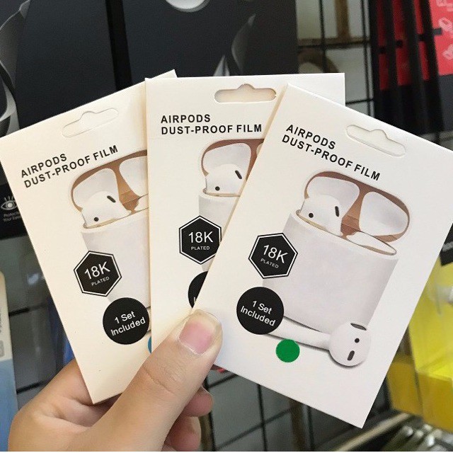[RẺ VÔ ĐỊCH] Bộ Dán Kim Loại Chống Bám Bẩn Bảo Vệ AirPods 1 Airpod 2 i7 - i12