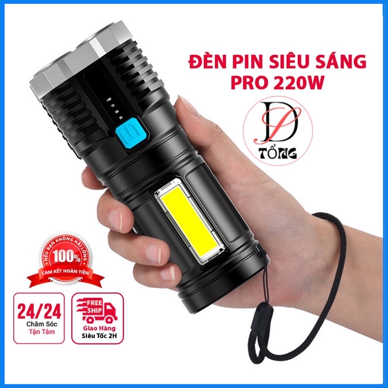 Đèn Pin Siêu Sáng Chiếu Xa Tiết Kiệm Điện, Chống Nước Cao Cấp