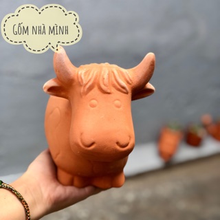 Chậu Bò sữa đất nung