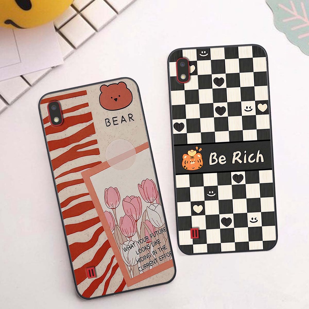Ốp Samsung A10 / M10 gấu Bear rick caro vuông thời trang siêu đẹp