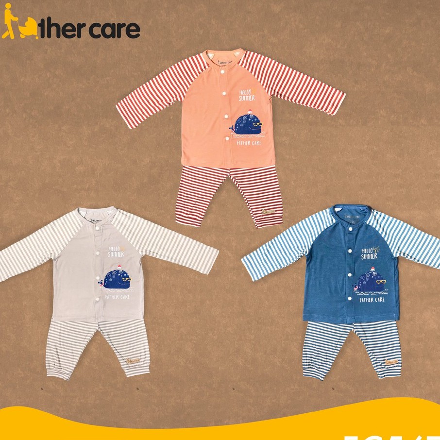 Bộ Quần Áo FatherCare Dài Tay Cài Giữa - In Hình Cá Voi FC567