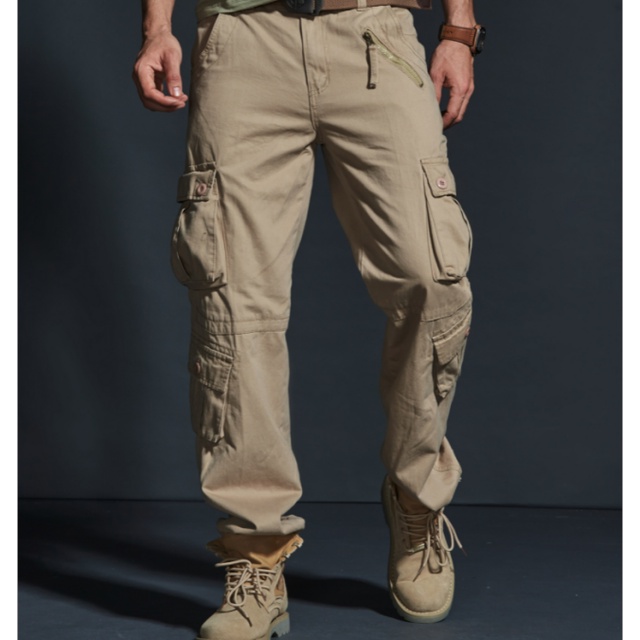 Quần Kaki Túi Hộp Phong Cách Lính Ống Đúng Alyly - Quần Kaki Túi Hộp 8 Túi Vải Đanh Mịn Không Bai Không Xù