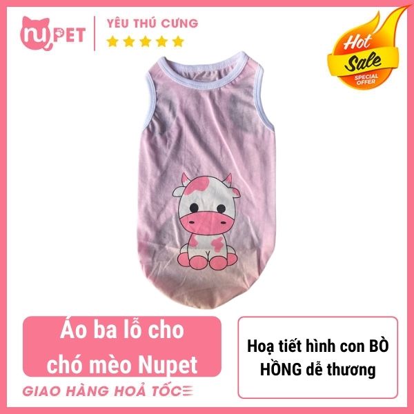 Áo ba lỗ hoạ tiết hoạt hình cho chó mèo Nupet mẫu 1