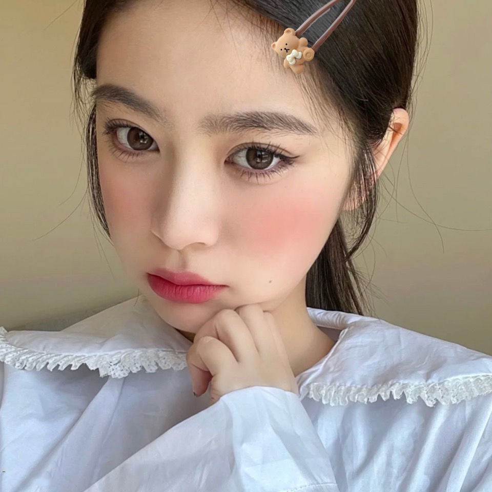 Kẹp tóc gấu nâu ôm nơ và trà sữa siêu xinh phong cách hàn quốc trẻ trung K128