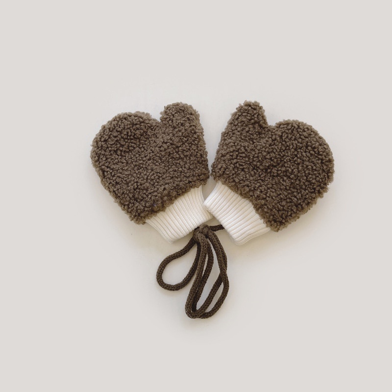 Găng Tay Vải Lông Mềm Mại Ấm Áp Xinh Xắn Cho Bé