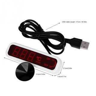 Led Digital Fish Tank Thermometer Water Temperature Measuring Us Plug