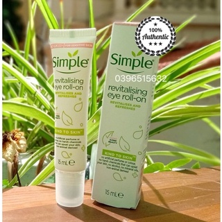 (MẪU MỚI NHẤT) Lăn Dưỡng Mắt Simple Kind To Eyes Revitalising Eye Roll-On 15ml