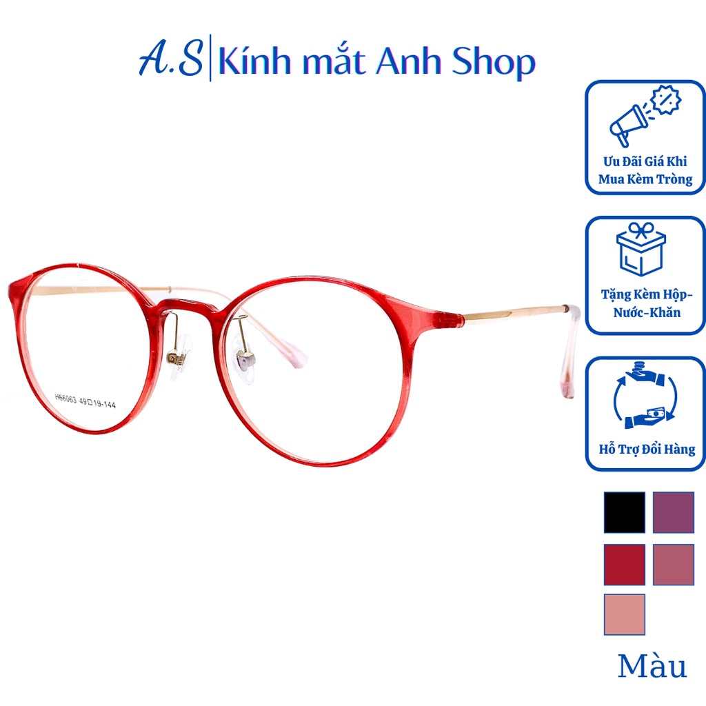 Kính tròn nhựa dẻo mảnh thời trang nhẹ nhàng thanh lịch nhiều màu sắc ạ 66063