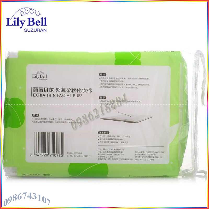 Bông tẩy trang Lily Bell vỏ xanh Extra Thin 240 miếng ABE24 | BigBuy360 - bigbuy360.vn