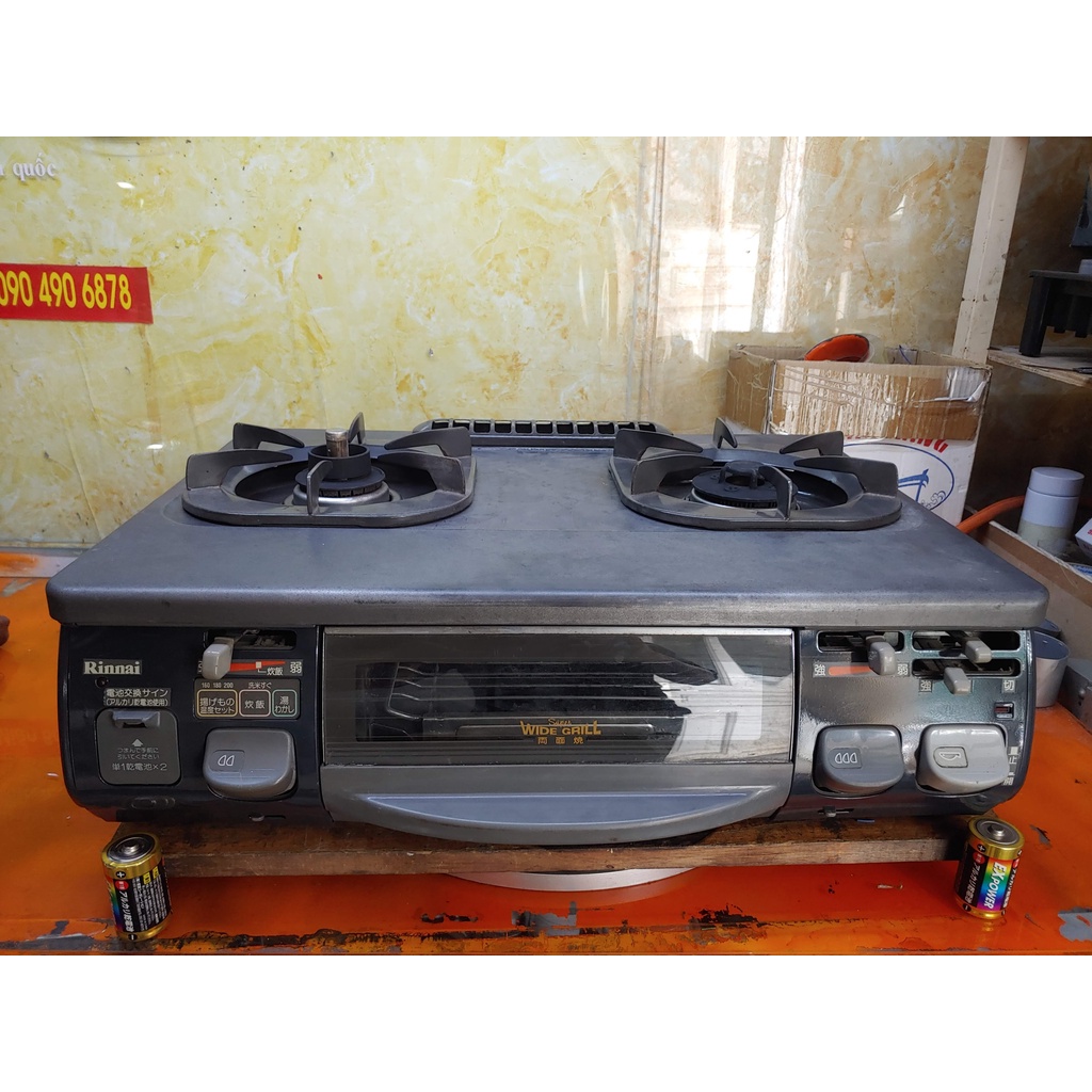 Bếp gas nội địa Nhật Rinnai RTS-450VFT 000891 Nướng 2 tầng lửa Tặng nguồn 3Vol Bh 1 tháng giá 1,2tr